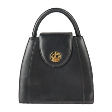 GIVENCHY handbag leather black gold hardware circle logo vintage