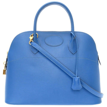 HERMES Bolide 35 Couchvel Blue France D Stamped Handbag