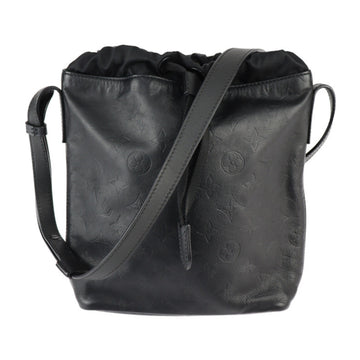 LOUIS VUITTON Nano Bag Shoulder M43875 Monogram Shadow Black Drawstring Type Vuitton