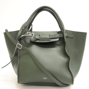 CELINE/ Big Bag Small 2way Shoulder Belt Handbag Green Ladies