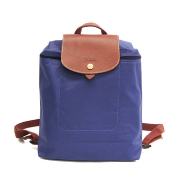 LONGCHAMP Le Pliage 1699 089 958 Women's Leather,Nylon Backpack Brown,Purple