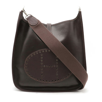 Hermes Evelyn 1 GM Shoulder Bag Amazonia Leather Dark Brown C Engraved