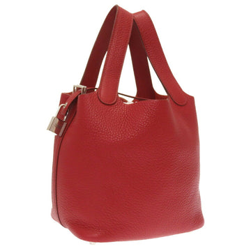Hermes Picotin Rock PM Taurillon Clemence Rouge GaranceP Engraved Handbag Red