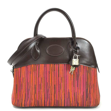 Hermes Handbag Shoulder Bag 2Way Bored 31 Brown Multicolor Vibrato Box Calf Ladies