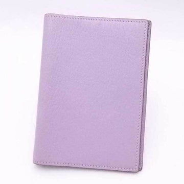 HERMES notebook cover leather light purple silver ladies