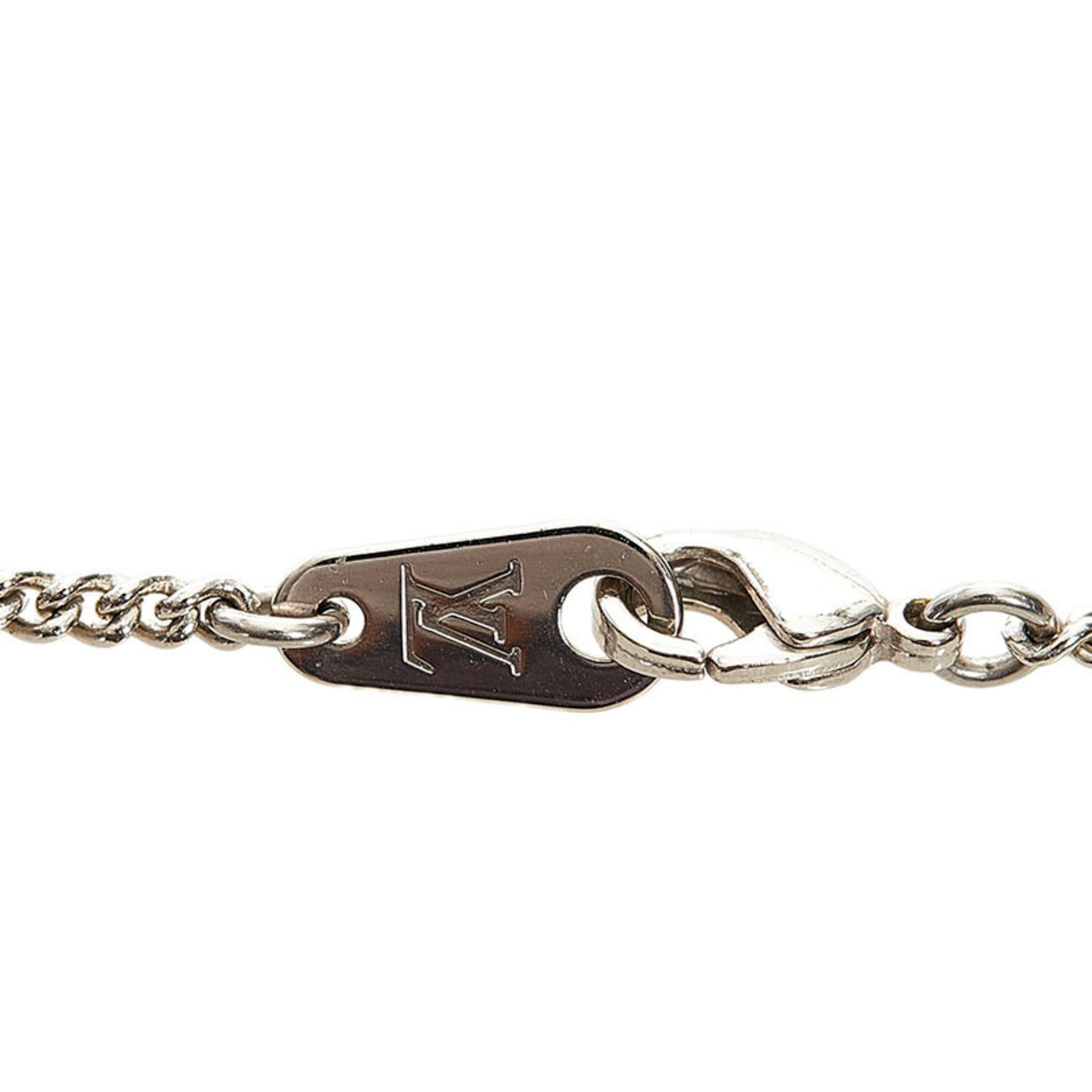 Louis Vuitton Monogram Eclipse Collier Charm Necklace M63641 Silver Me