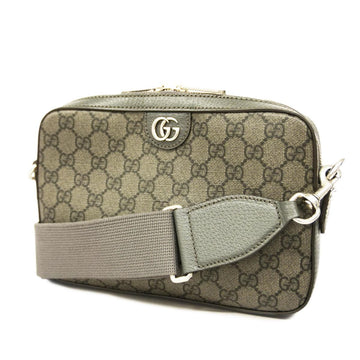 GUCCI Shoulder Bag GG Supreme Ophidia 699439 Leather Gray Silver Hardware Women's