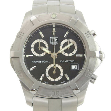 Tag Heuer Professional 200M CN111F Stainless Steel Silver Quartz Chronograph Men's Black Dial Watch A-Rank