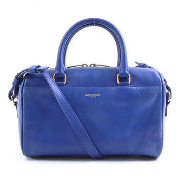 SAINT LAURENT Handbag Crossbody Shoulder Bag Baby Duffle Leather Blue Gold Ladies