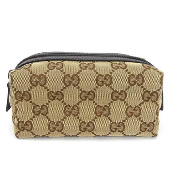 GUCCI Cosmetic Pouch GG Canvas Brown Unisex 29596