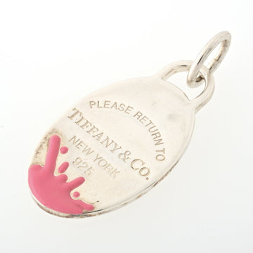 TIFFANY Return to Color Splash Oval Tag Pendant Top AG925 Silver/Pink itefxzqyckce