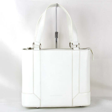 BURBERRY Square Handbag Leather White Ladies