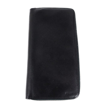 PRADA long wallet 2M1220 saffiano leather NERO black organizer round zipper travel case