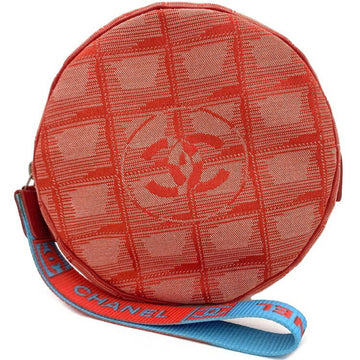 Chanel Pouch New Travel Neutra Strap Nylon 6s CHANEL Makeup Ladies Red