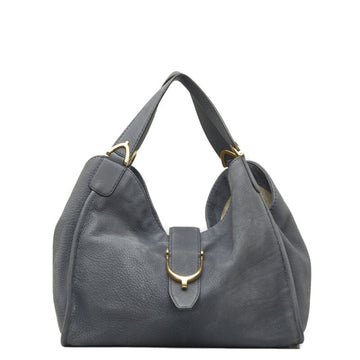 GUCCI Soft Stirrup Handbag Shoulder Bag 296856 Blue Leather Ladies