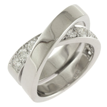CARTIER Paris Ring Size 10.5 18K K18 White Gold Diamond Ladies