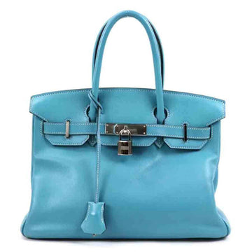 HERMES handbag Birkin 30 vauxwift turquoise silver ladies