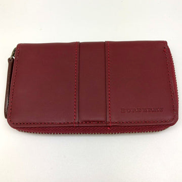 BURBERRY 4 consecutive key case ring leather round fastener hook ladies' men's wine red
