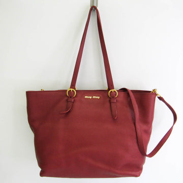 MIU MIU VIT.DAINO RR1905-2E9Z Women's Leather Shoulder Bag,Tote Bag Red Color
