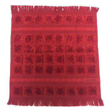 HERMES 2006 Ginza Limited Model Hand Towel CARRE 32 32CM GINZA EPONGE RASEE Handkerchief Cotton 100% ROUGE Rouge