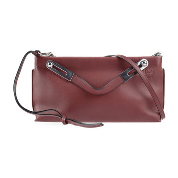 LOEWE Missy Small Handbag 327.12 Leather Bordeaux Anagram Silver Hardware