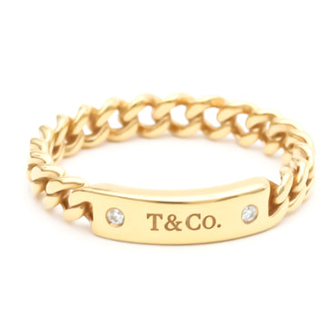 TIFFANYPolished  Micro Link Ring US 8-8.5 18K Pink Gold Diamond Ring FVJW000851