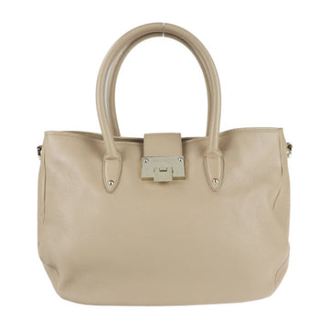 JIMMY CHOO handbag leather beige gold metal fittings 2WAY shoulder bag