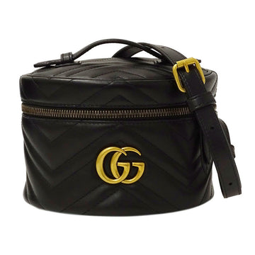Gucci Bag Women's Rucksack Daypack GG Marmont Leather 598594 Black Vanity Type
