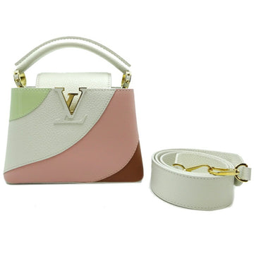Louis Vuitton Capucines MINI Ladies Handbag M59864 Taurillon White/Green/Pink/Brown