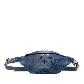 LOUIS VUITTON Monogram Aqua Garden Discovery Bum Bag PM Body Waist M22576 Blue PVC Leather Women's