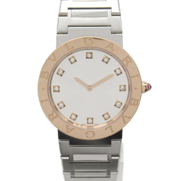BVLGARI  12P Diamond Wrist Watch Watch Wrist Watch BBP33SG Quartz Silver K18PG[Rose Gold] Stainless BBP33SG