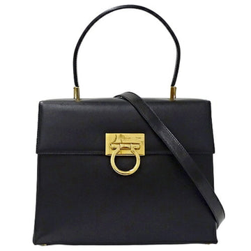 SALVATORE FERRAGAMO Bag Ladies Handbag Shoulder 2way Gancini Leather Black