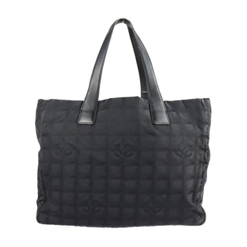 Chanel tote MM new travel line bag A15991 nylon canvas leather black