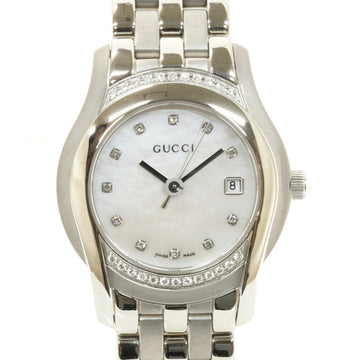 Gucci SS Watch Bezel Diamond Shell 5500L Silver Ladies