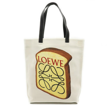 Loewe toast tote bag large shoulder canvas leather ivory black