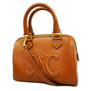 Celine 2way Bag Triomphe Women's Leather Handbag,Shoulder Bag Brown