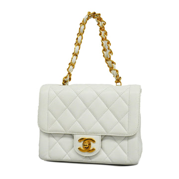 Chanel Matelasse Handbag Women's Leather White