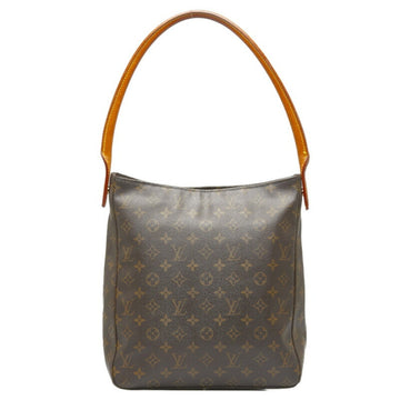 LOUIS VUITTON Monogram Looping GM Shoulder Bag Handbag M51145 Brown PVC Leather Ladies