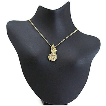 Christian Dior Necklace Gold Color Women's Rhinestone