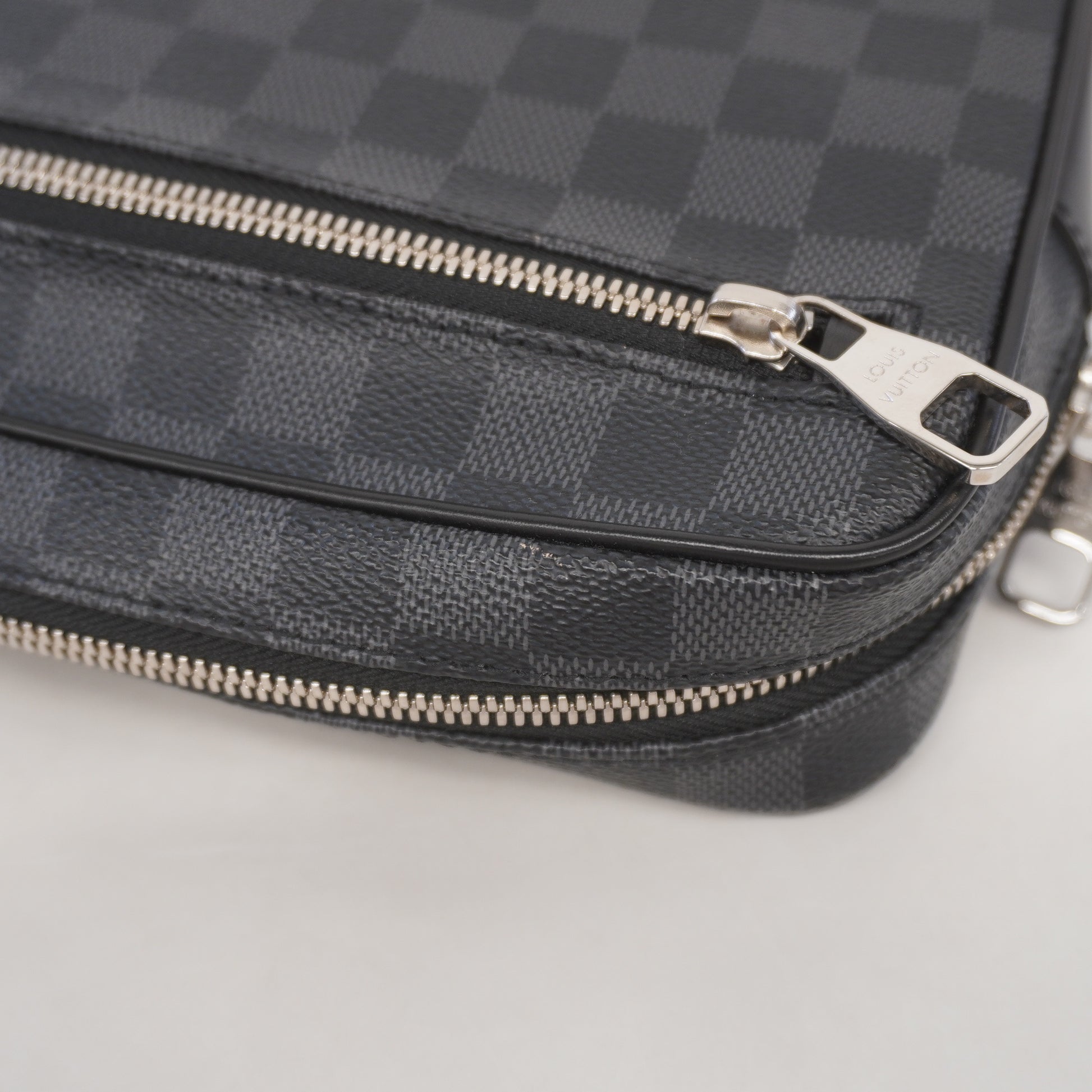 Men LV Louis Vuitton Damier Kasai Clutch Handbag N41664 Leather Bag