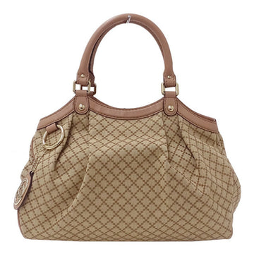 Gucci Bag Ladies Tote Handbag Diamante Canvas Brown 211944 Pink Beige