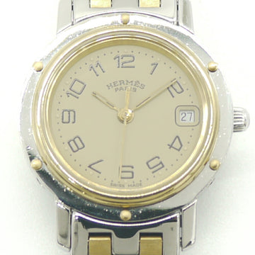 HERMES Clipper Watch CL4.220 Quartz Yellow Dial Ladies
