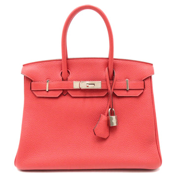 HERMES Birkin 30 Red Rouge tomate Togo leather leather