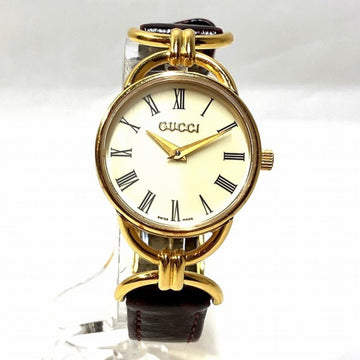 GUCCI Round Face Gold 6000.2.L Quartz Watch Ladies