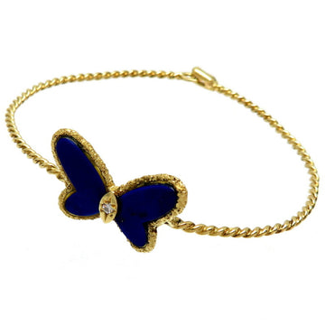 VAN CLEEF & ARPELS 18K Lapis Lazuli Diamond Women's Bracelet K18 Gold