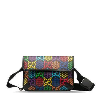 GUCCI GG Psychedelic Body Bag Waist 598113 Multicolor Leather Women's