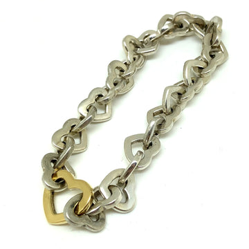 TIFFANY&Co.  Chain Bracelet Heart Link SV925 750 Silver Yellow Gold Combination Women's