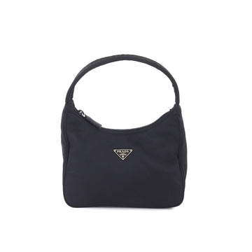 Prada mini hand bag pouch nylon black Nero MV519 silver metal fittings Hand Bag