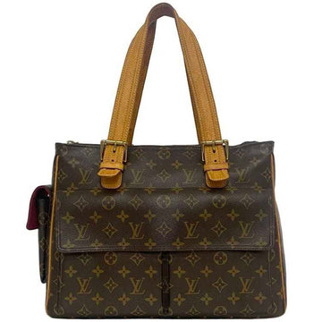 LOUIS VUITTON Tote Bag Multiply City Brown Beige Monogram M51162 Handbag Canvas Tanned Leather