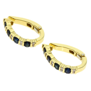 TIFFANY~  Sapphire Diamond Earrings K18 Yellow Gold Women's &Co.